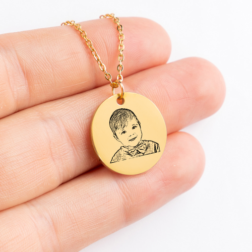 Babyportret ketting